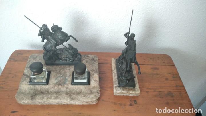 Antig&uuml;edades: ESCRIBAN&Iacute;A DE BRONCE. SAN JORGE - Foto 2
