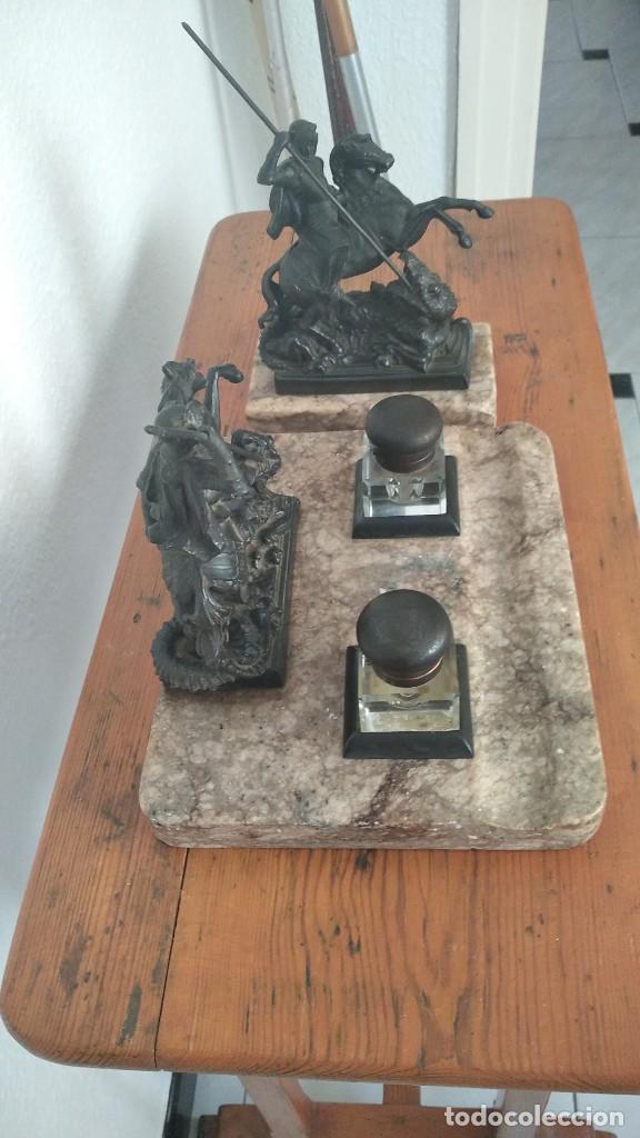 Antig&uuml;edades: ESCRIBAN&Iacute;A DE BRONCE. SAN JORGE - Foto 4