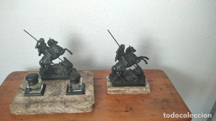 Antig&uuml;edades: ESCRIBAN&Iacute;A DE BRONCE. SAN JORGE - Foto 5