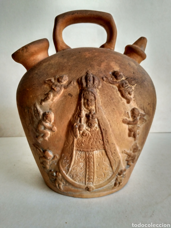 Antig&uuml;edades: ANTIGUO BOTIJO DE LA VIRGEN DE BEGO&Ntilde;A. BARRO COCIDO.