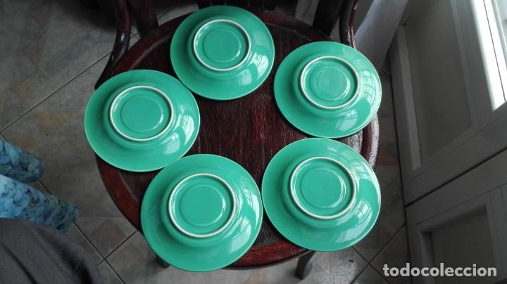 Antig&uuml;edades: 5 platos de porcelana de postre - Foto 3