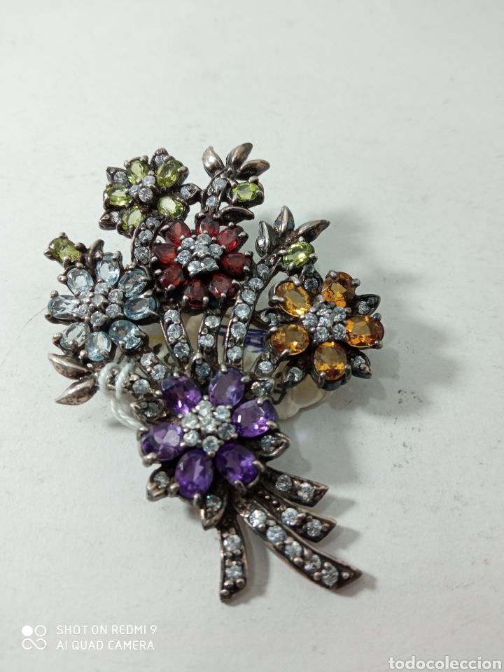 Antig&uuml;edades: Broche plata Piedras + - Foto 5