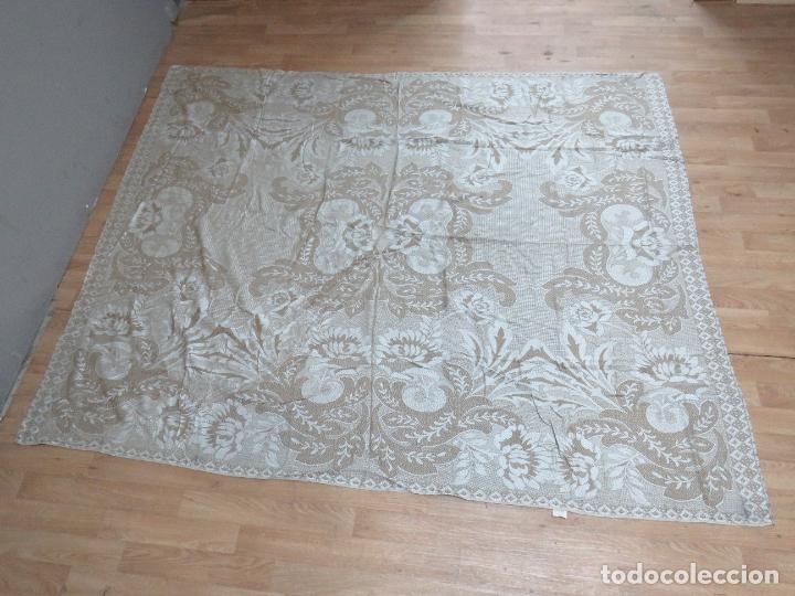 Antig&uuml;edades: TELA CAMA ADAMASCADA - Foto 3