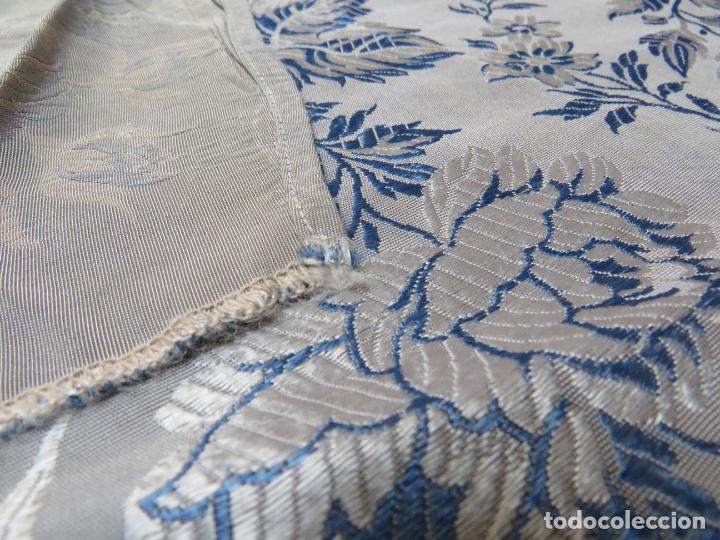 Antig&uuml;edades: TELA DE CAMA DE RASO ADAMASCADA - Foto 4