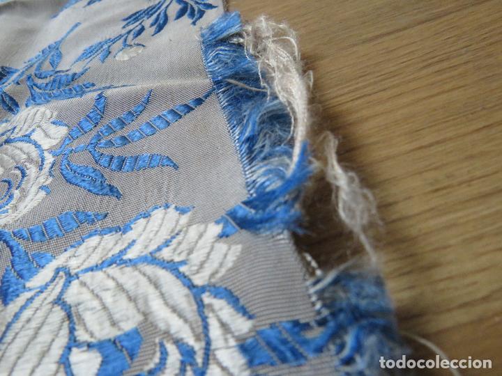 Antig&uuml;edades: TELA DE CAMA DE RASO ADAMASCADA - Foto 7