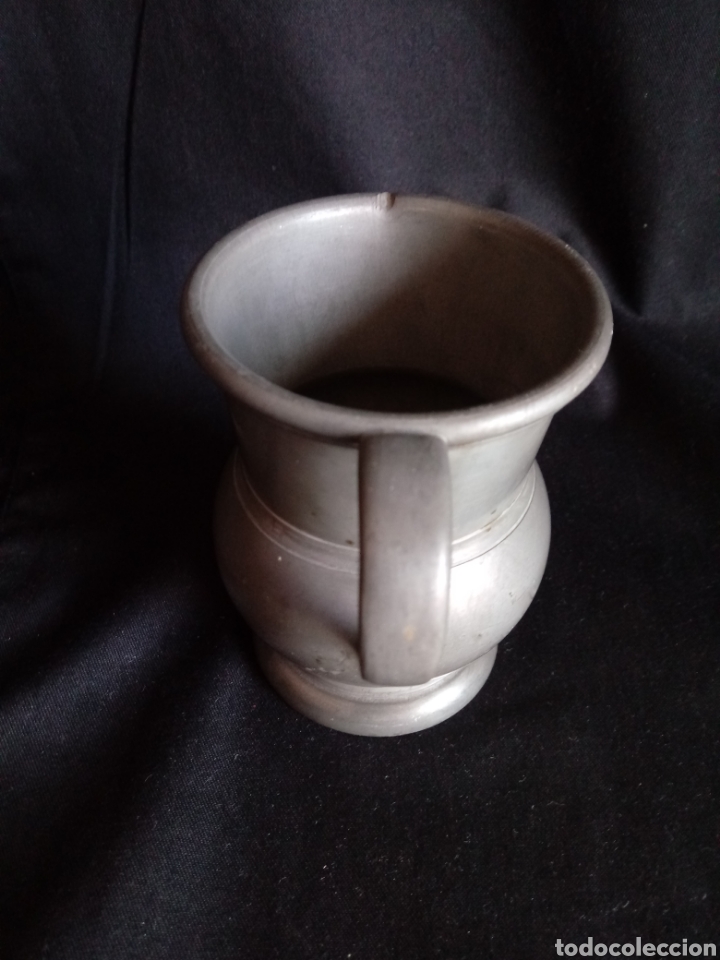 Antigüedades: Pequeña jarra de estaño con sellos - Foto 2 - 270569198