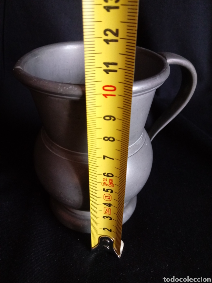 Antigüedades: Pequeña jarra de estaño con sellos - Foto 7 - 270569198