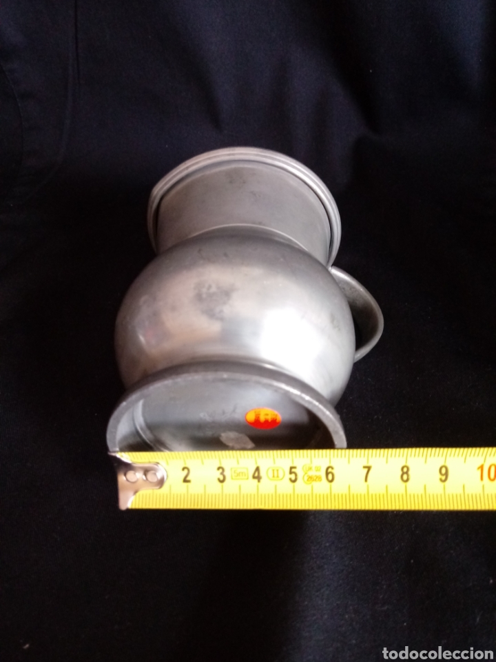 Antigüedades: Pequeña jarra de estaño con sellos - Foto 9 - 270569198