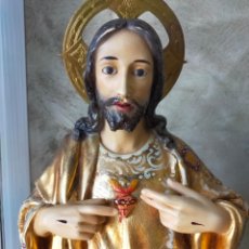 Antigüedades: TALLA RELIGIOSA OLOT CORAZON DE JESUS GRAN TAMAÑO. Lote 270588888