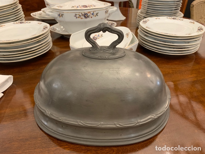 Oggetti Antichi: CUBRE PLATOS OVAL DE PELTRE, SHEFFIELD, SHAW & FISHERS, S. XIX