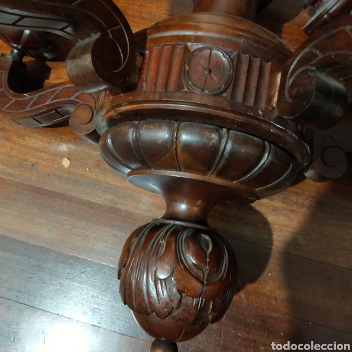 Antig&uuml;edades: Lampara de techo de Caoba de 5 brazos - Foto 2
