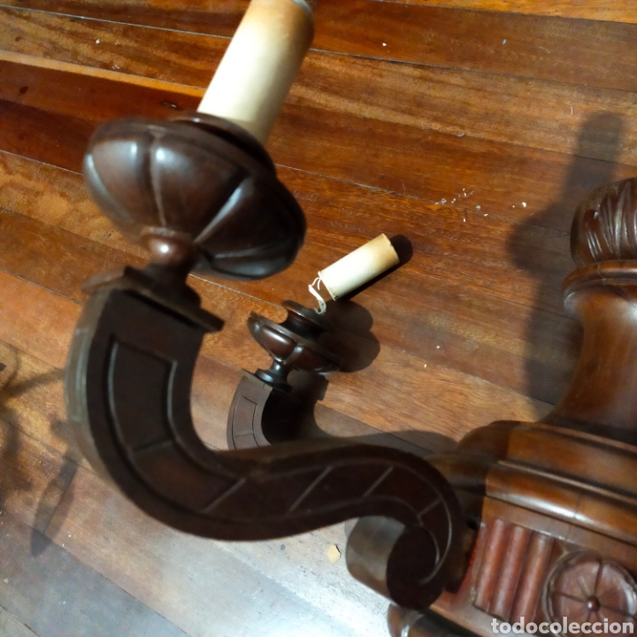 Antig&uuml;edades: Lampara de techo de Caoba de 5 brazos - Foto 3