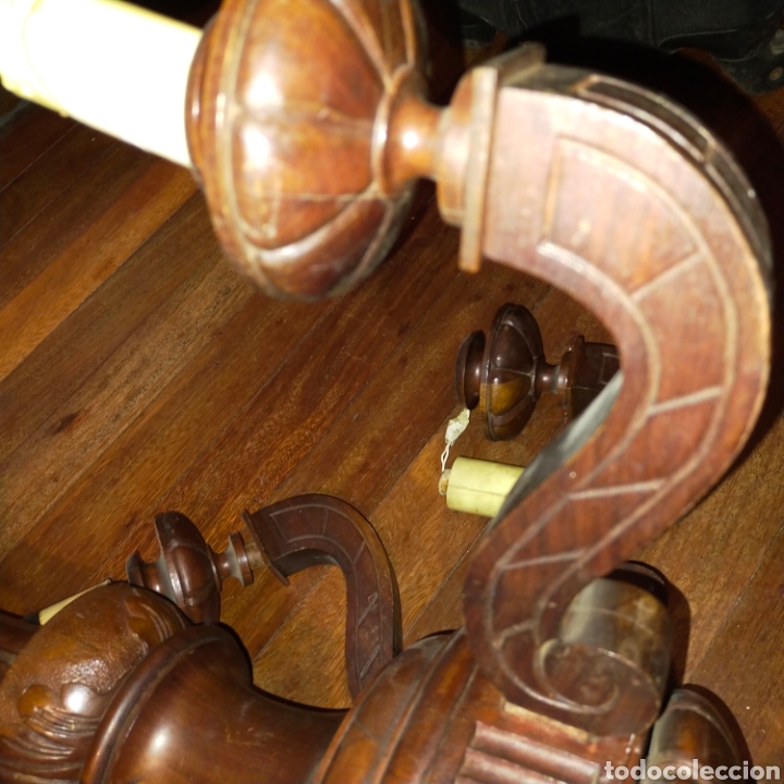 Antig&uuml;edades: Lampara de techo de Caoba de 5 brazos - Foto 10