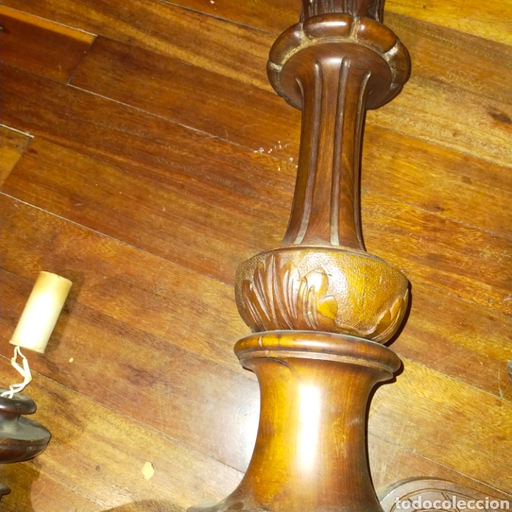 Antig&uuml;edades: Lampara de techo de Caoba de 5 brazos - Foto 12