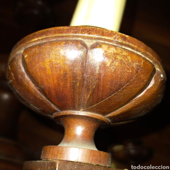 Antig&uuml;edades: Lampara de techo de Caoba de 5 brazos - Foto 15