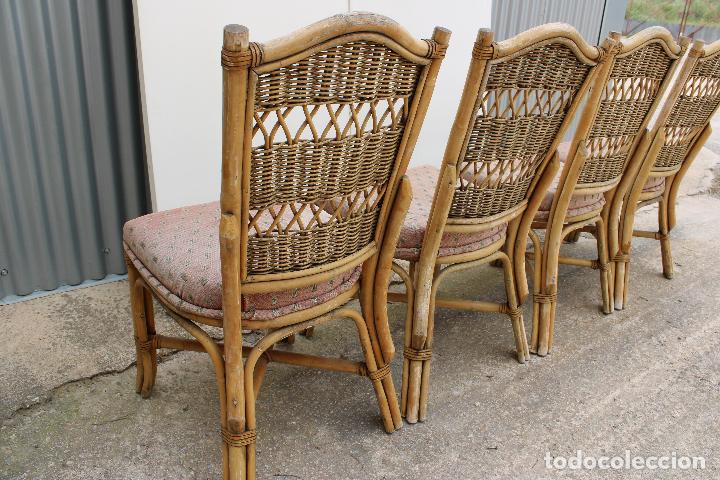 Antig&uuml;edades: 4 sillas de mimbre - Foto 3