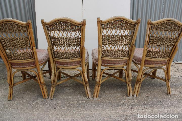 Antig&uuml;edades: 4 sillas de mimbre - Foto 4