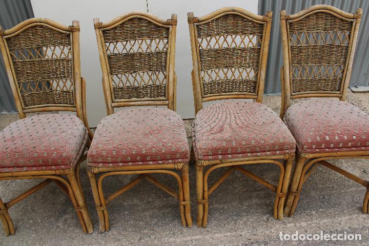 Antig&uuml;edades: 4 sillas de mimbre - Foto 5
