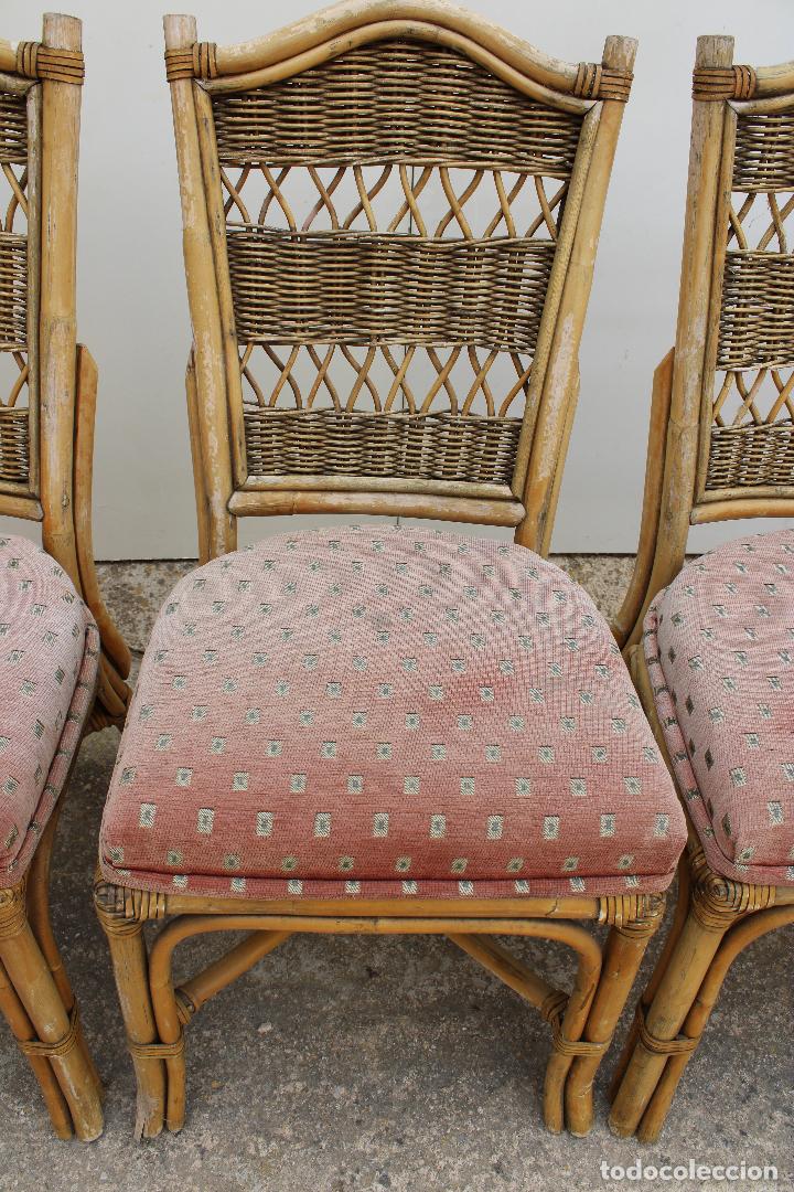 Antig&uuml;edades: 4 sillas de mimbre - Foto 8