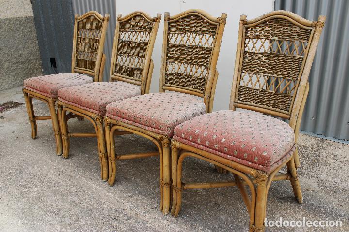 Antig&uuml;edades: 4 sillas de mimbre - Foto 10