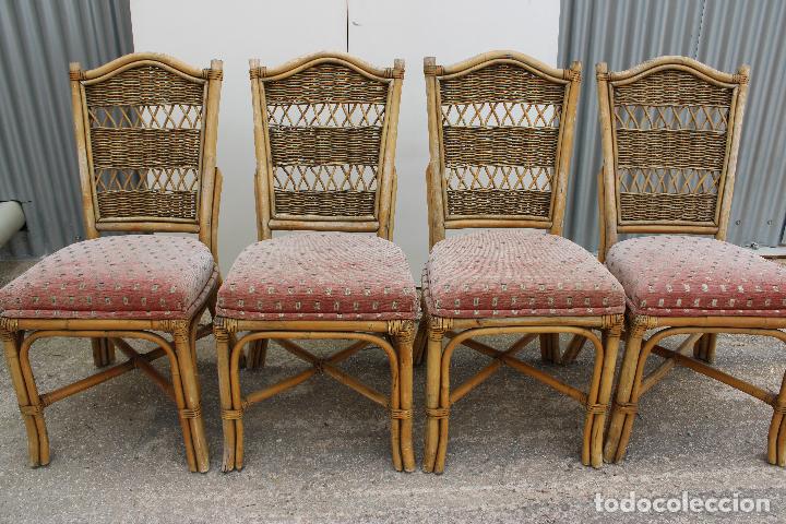 Antig&uuml;edades: 4 sillas de mimbre - Foto 1