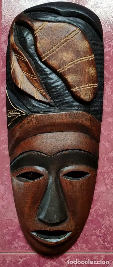 Antiques: MASCARA DE MADERA TALLADA PROCEDENTE DE AMERICA