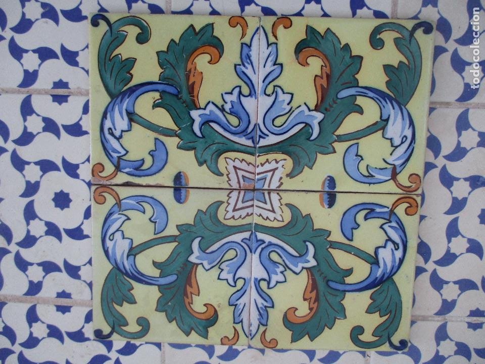 conjunto de 10 azulejos. cerámica decorada a ma - Compra venta en  todocoleccion