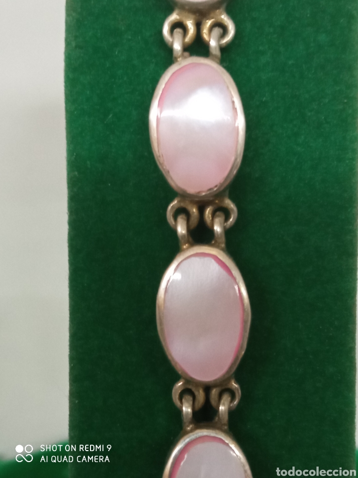 Antig&uuml;edades: Pulsera plata y nacar + - Foto 2