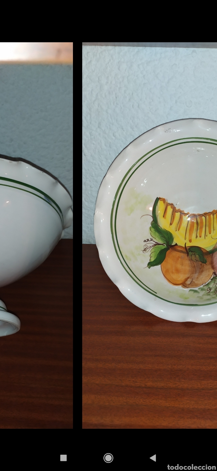 Antiguidades: Frutero Antiguo de cer&aacute;mica