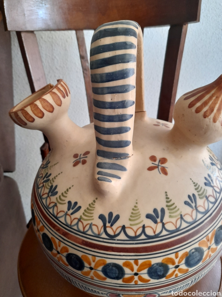 Antig&uuml;edades: Gran botijo de ceramica de Talavera - Foto 2
