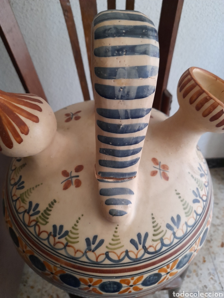 Antig&uuml;edades: Gran botijo de ceramica de Talavera - Foto 4