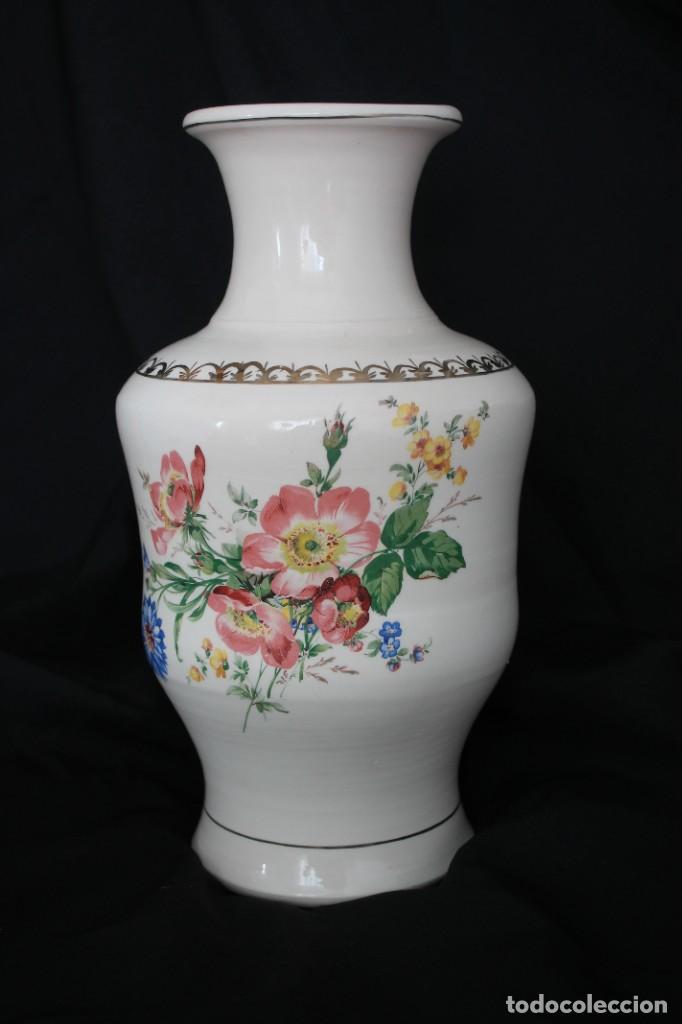 Antig&uuml;edades: JARRON FLORAL ESMALTADO - Foto 2