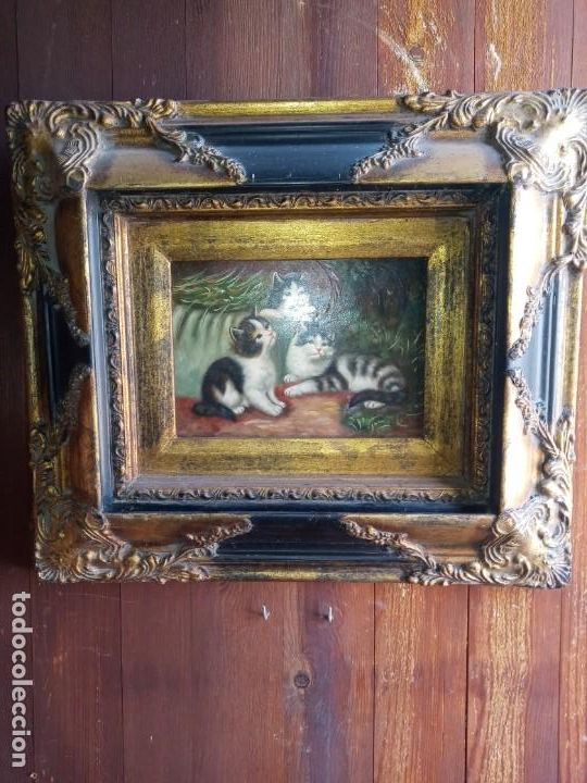 Antig&uuml;edades: CUADRO / MARCO - KITTIES . - Foto 3