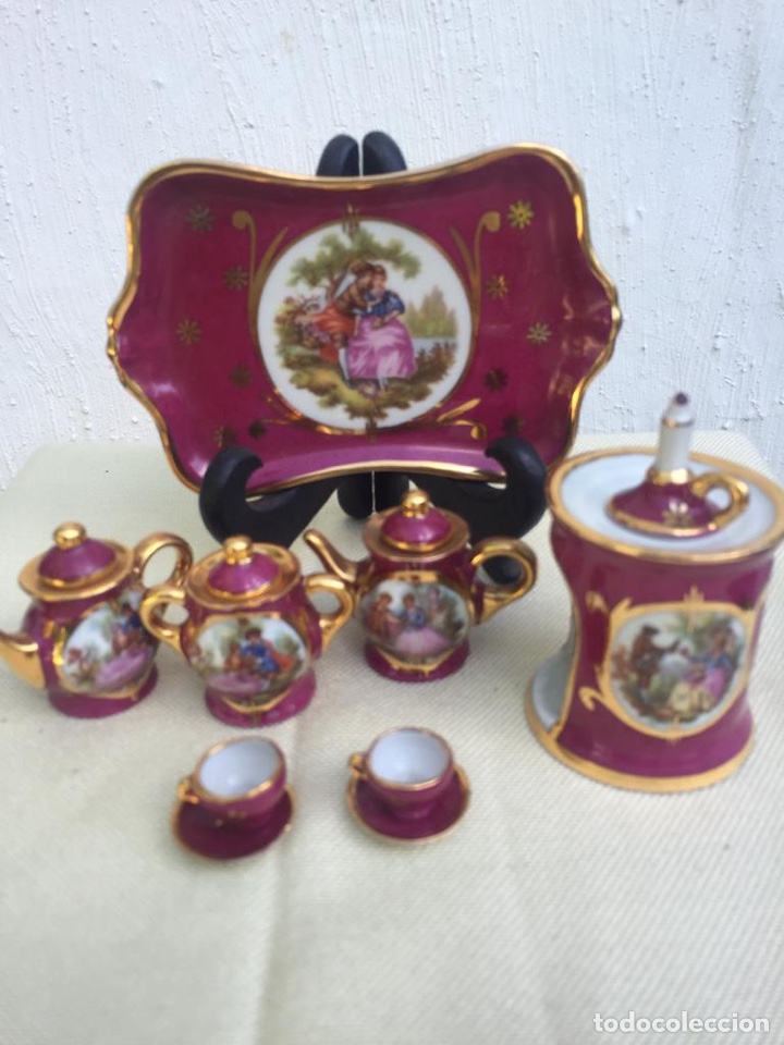 Antig&uuml;edades: JUEGO CAF&Eacute; MINIATURA LIMOGES - Foto 1