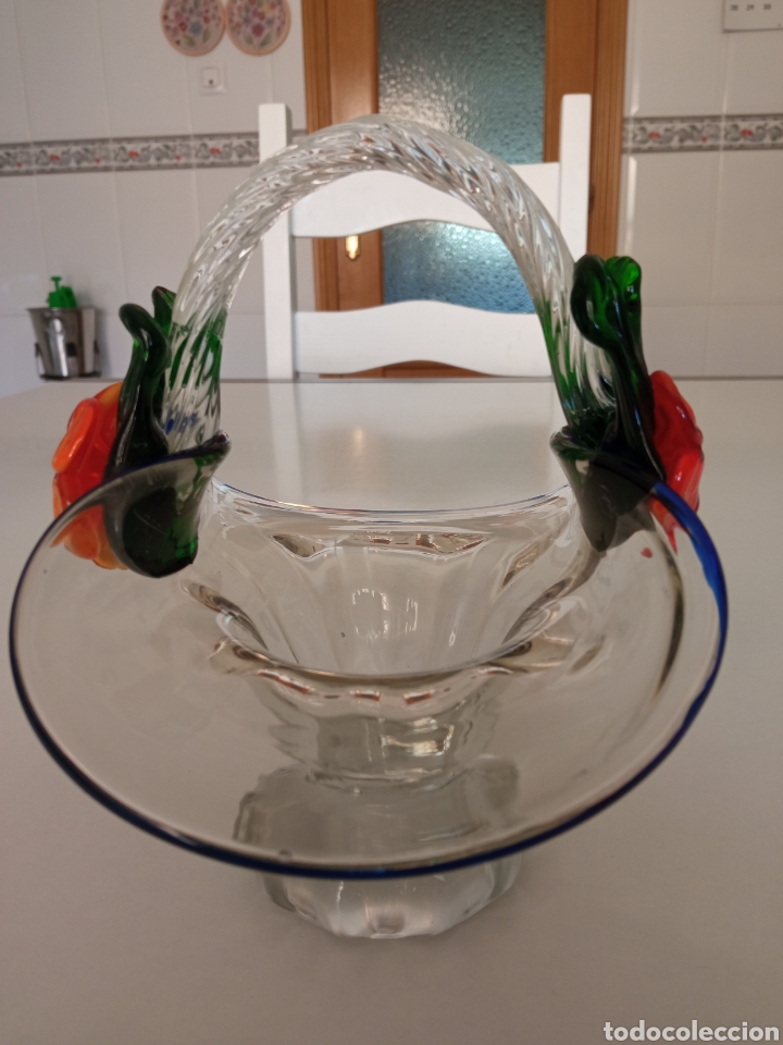 Antig&uuml;edades: Cesto o centro de mesa cristal de Murano - Foto 2