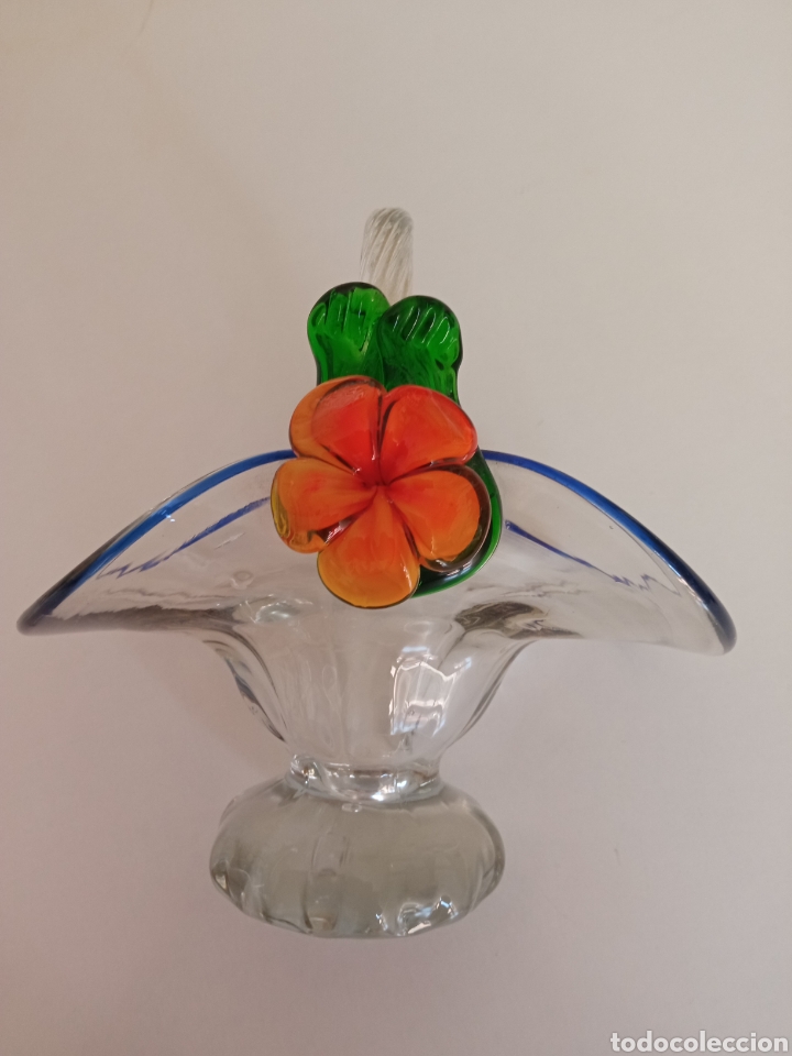 Antig&uuml;edades: Cesto o centro de mesa cristal de Murano - Foto 4