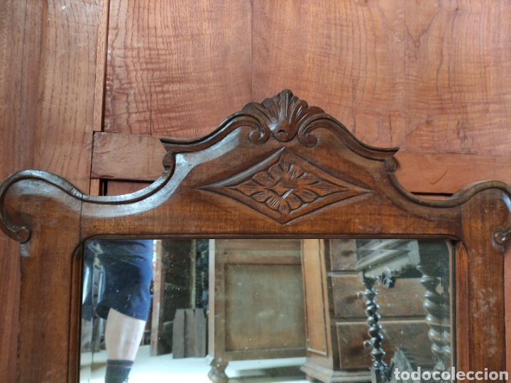 Antig&uuml;edades: Espejo de madera tallado idell para c&oacute;moda - Foto 2