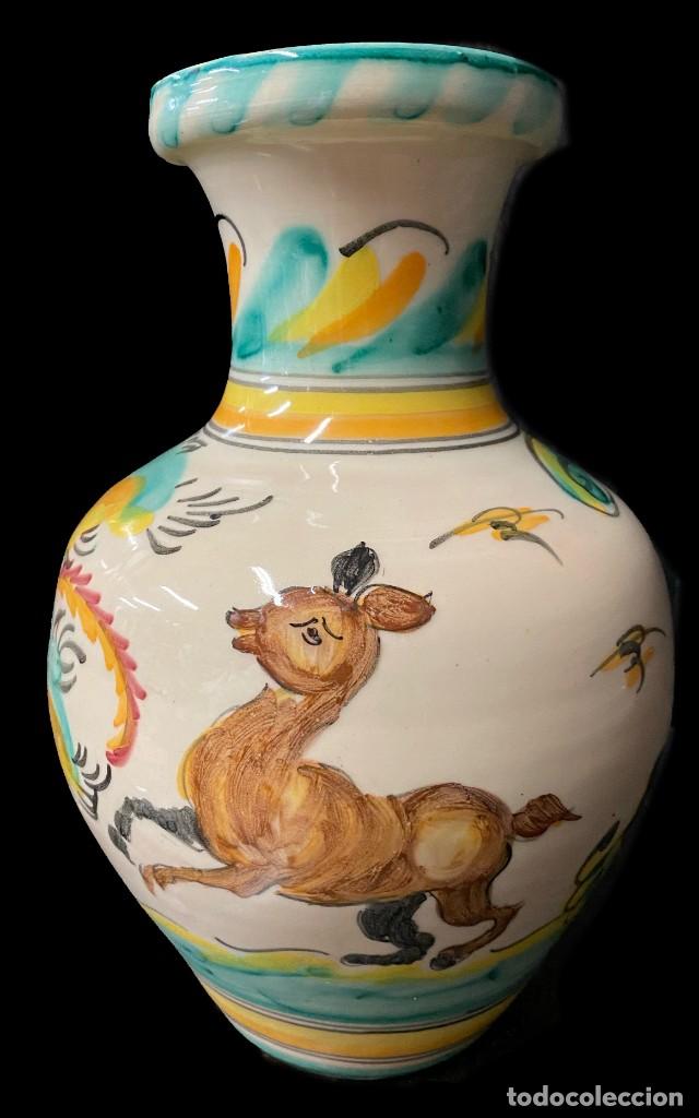 Antigüedades: Antigua jarra, jarrón de cerámica de Puente del Arzobispo. S. XVIII. Rareza. 26x18x18 - Foto 1 - 272150758