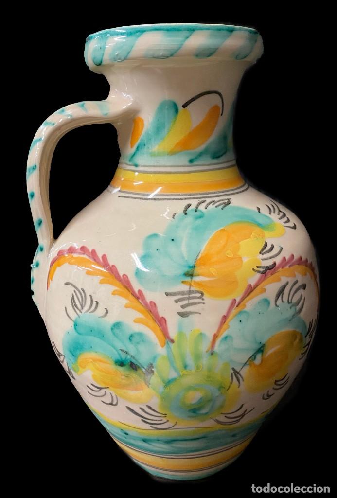 Antigüedades: Antigua jarra, jarrón de cerámica de Puente del Arzobispo. S. XVIII. Rareza. 26x18x18 - Foto 2 - 272150758