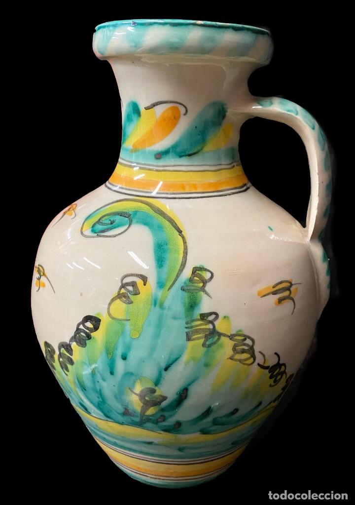 Antigüedades: Antigua jarra, jarrón de cerámica de Puente del Arzobispo. S. XVIII. Rareza. 26x18x18 - Foto 3 - 272150758