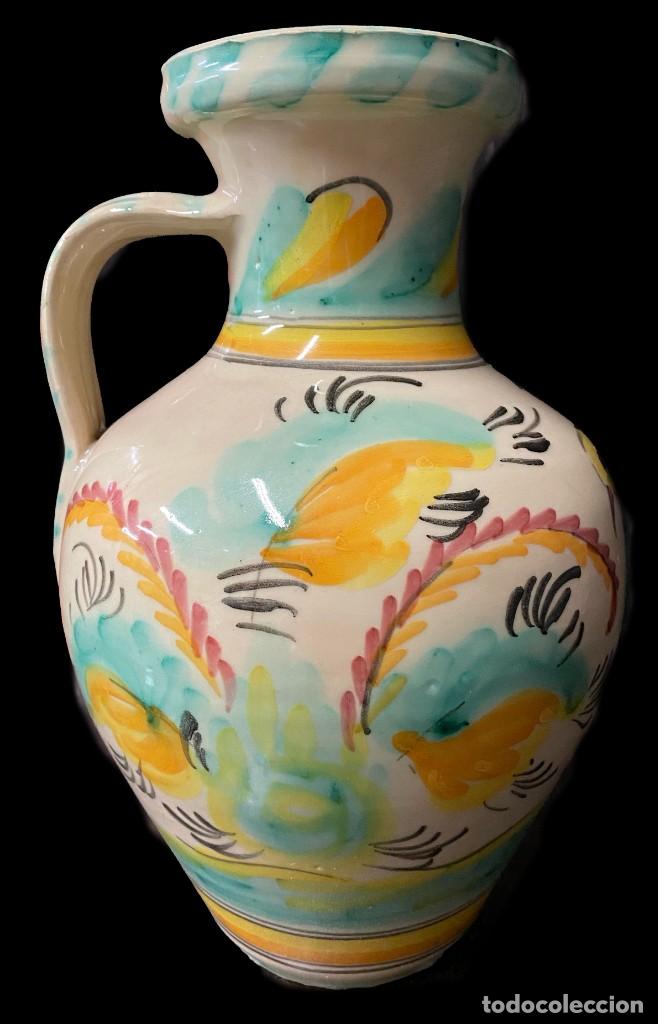 Antigüedades: Antigua jarra, jarrón de cerámica de Puente del Arzobispo. S. XVIII. ÚNICA. 26x18x18 - Foto 2 - 272151008