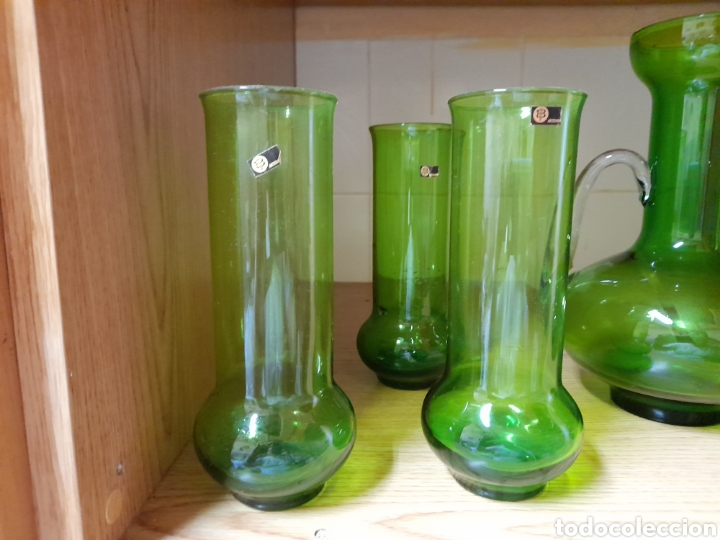 Antig&uuml;edades: Juego de cristal verde - Foto 2