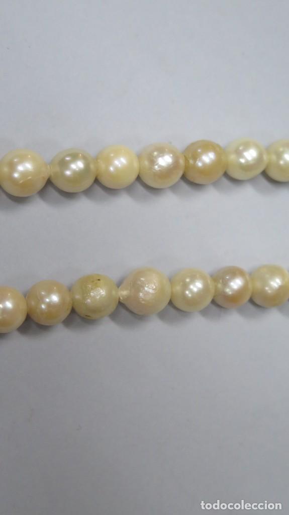 Antig&uuml;edades: COLLAR DE CUENTAS DE PLATA Y SIMIL PERLAS - Foto 7