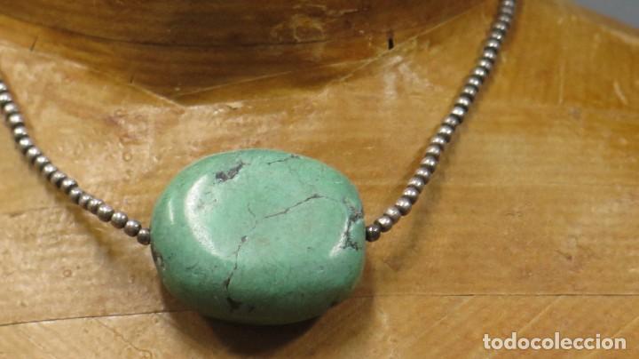 Antig&uuml;edades: COLLAR PIEDRA VERDE Y PLATA - Foto 2