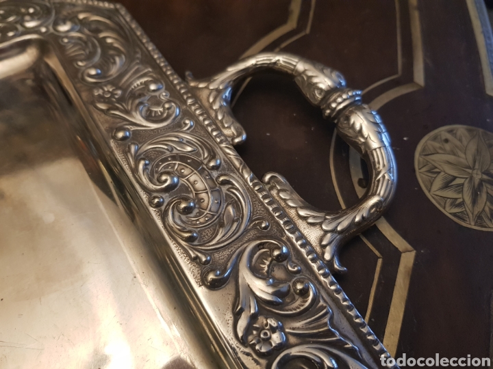Antig&uuml;edades: Bandeja rectangular francesa labrada XIX - Foto 3