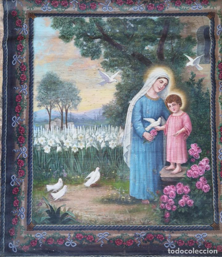 Antig&uuml;edades: ANTIGUO LIENZO TEMATICA RELIGIOSA - Foto 4