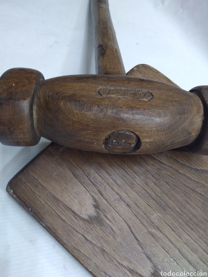 Antig&uuml;edades: ANTIGUO MAZO CON TABLA DE SALA DE SUBASTAS - Foto 7