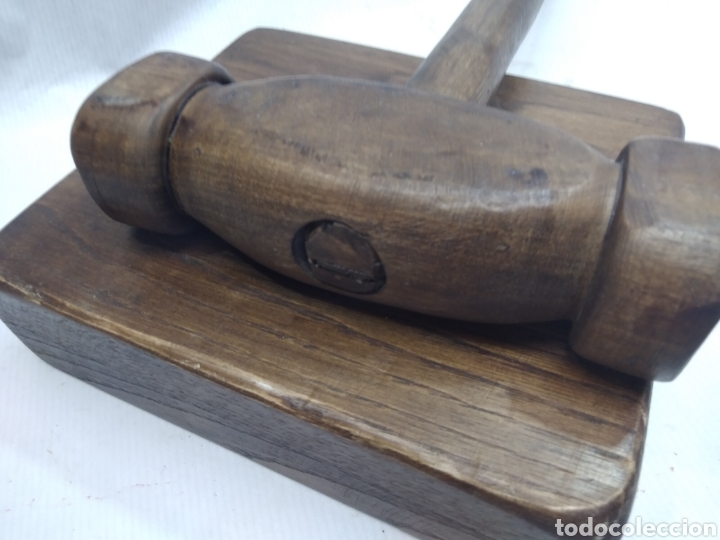 Antig&uuml;edades: ANTIGUO MAZO CON TABLA DE SALA DE SUBASTAS - Foto 8