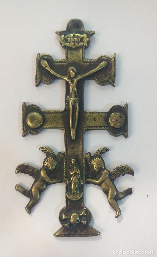 Antig&uuml;edades: Cruz Caravaca bronce - Foto 1