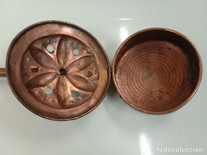 Antiguidades: calentador de cama cobre antiguo